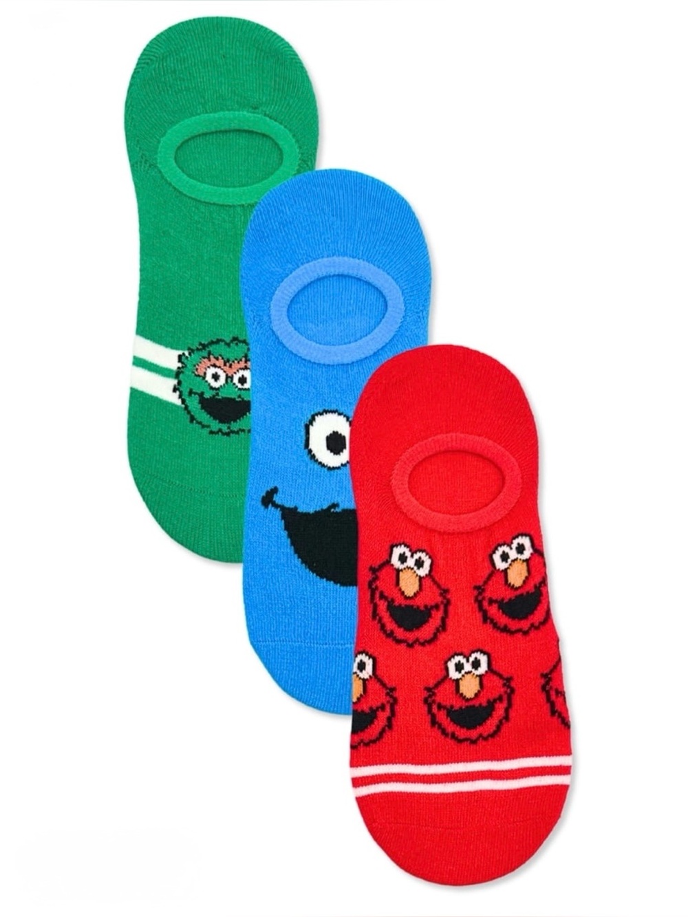 2 Sesame Street Women’s Scoop Liner Socks, 3 Pack, Size 4-10